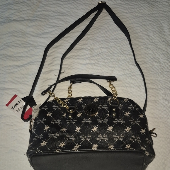 Beverly Hills Club Polo Womens Bag  Satchel with Gold Chain Accents - Picture 3 of 3